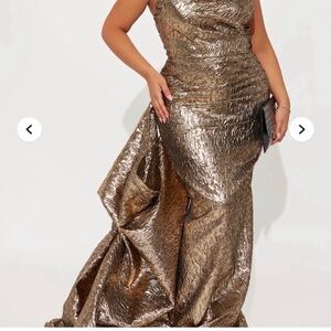Fashion Nova Metallic Gold Wedding Dress